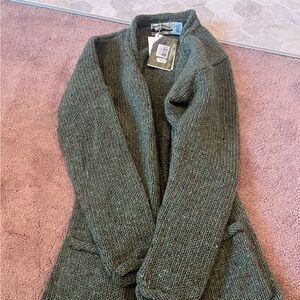 Aran Crafts Forest Green Cardigan Sweater